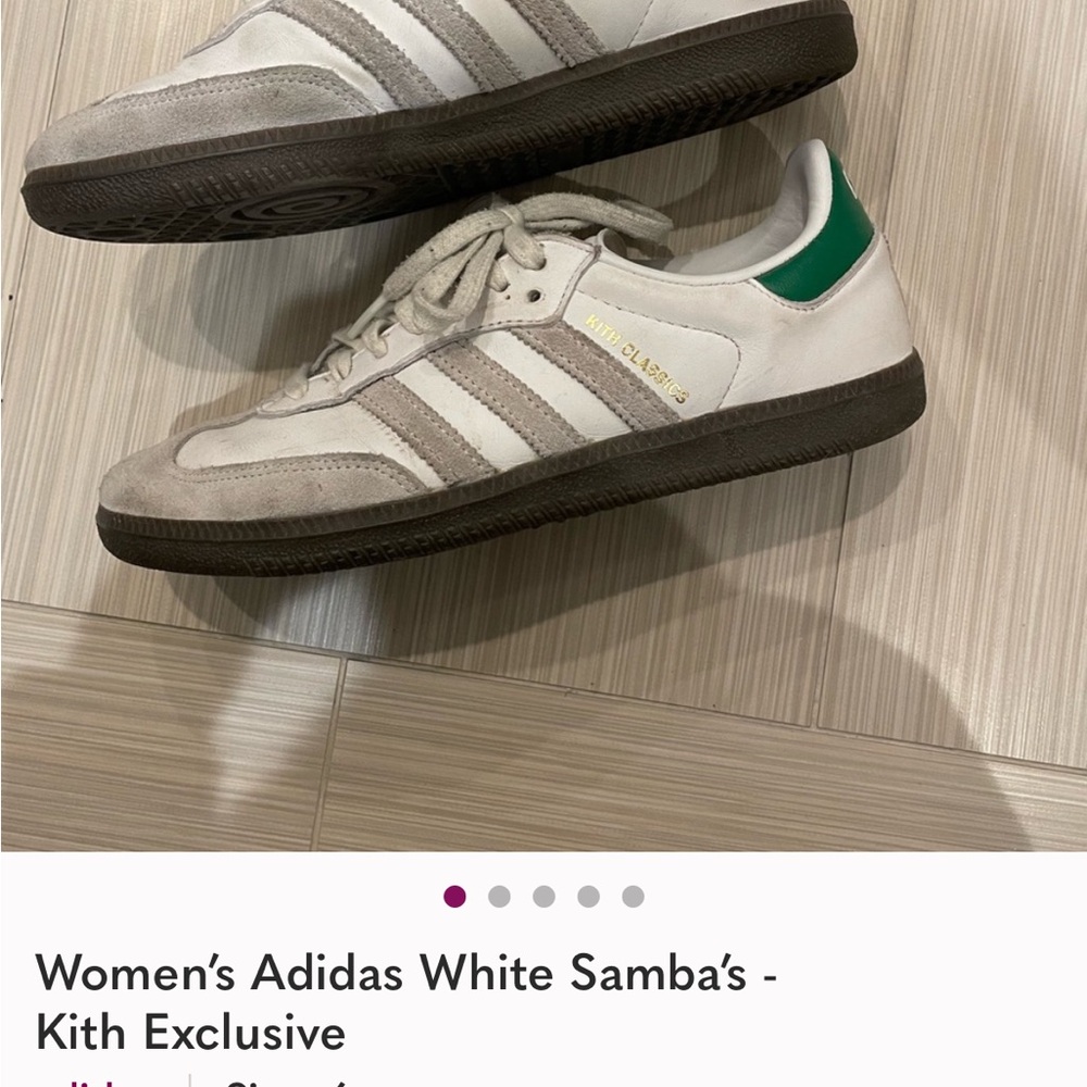 Adidas Women's White and Gray Samba Sneakers
